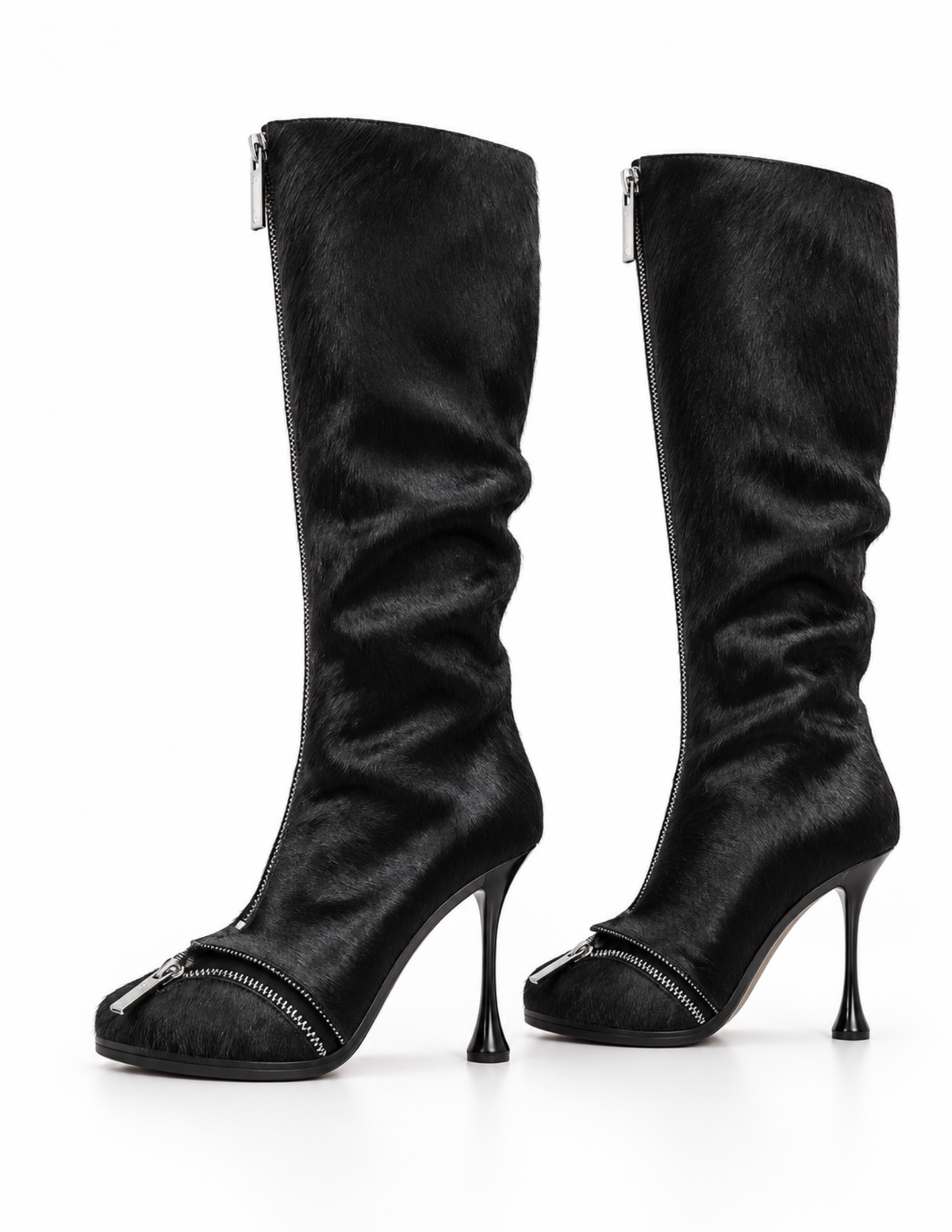 Noir - PonyHair Boots